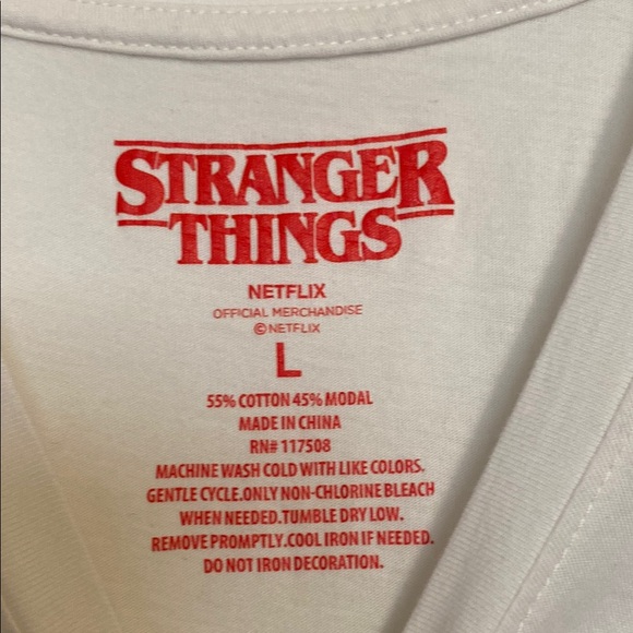 Stranger Things White Sleeveless Top - Picture 3 of 4